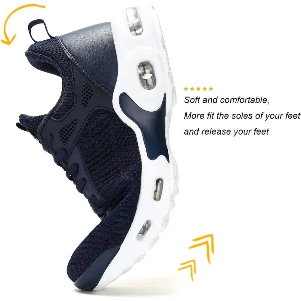 Men's Dark Blue Sneaker Non Slip Air Running Athletics Tennis Basketball Shoes